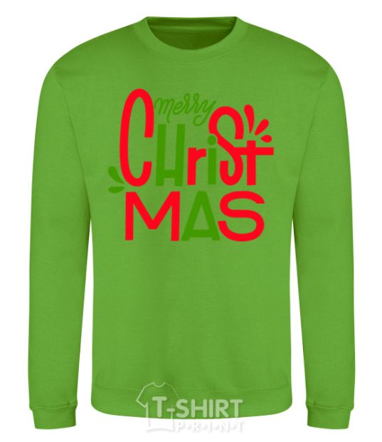 Sweatshirt Merry Christmas text orchid-green фото