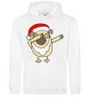 Men`s hoodie Dabbing Christmas pug White фото