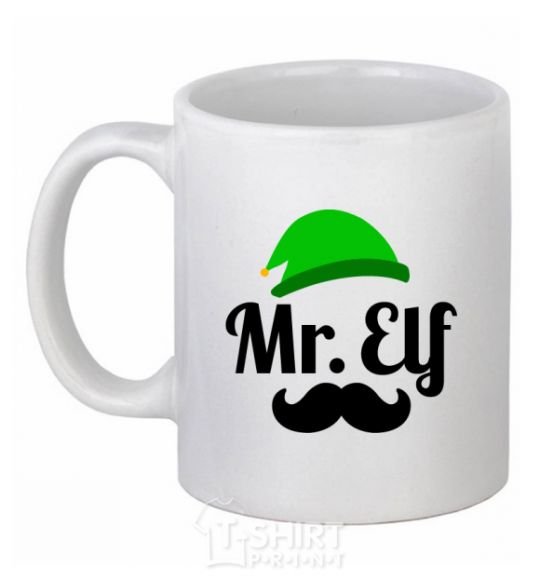 Ceramic mug Mr. Elf White фото