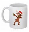 Ceramic mug Dabbing Christmas deer White фото