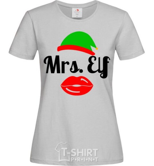 Women's T-shirt Mrs. Elf grey фото