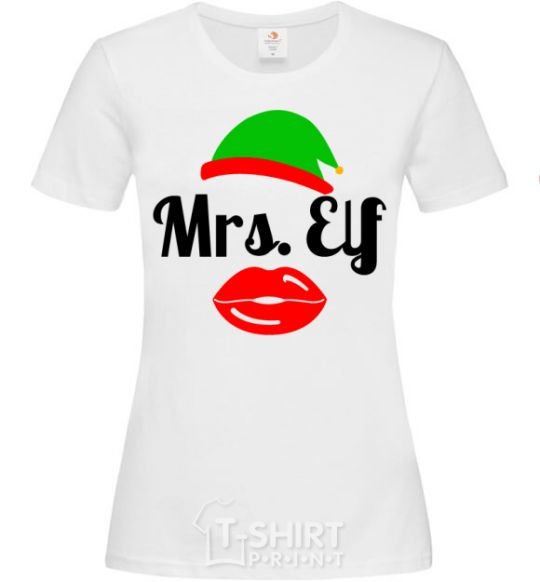 Women's T-shirt Mrs. Elf White фото
