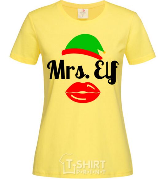Women's T-shirt Mrs. Elf cornsilk фото
