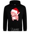 Men`s hoodie Dabbing christmas pig black фото