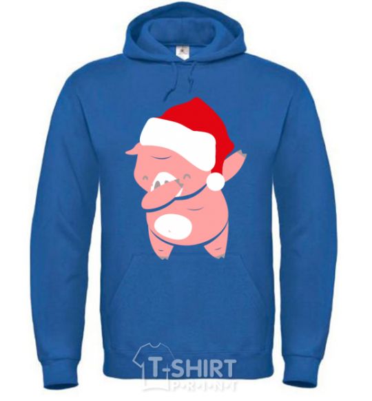 Men`s hoodie Dabbing christmas pig royal фото