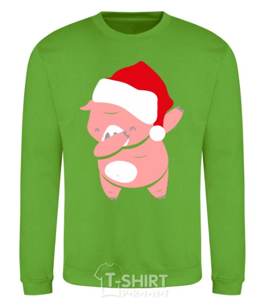 Sweatshirt Dabbing christmas pig orchid-green фото