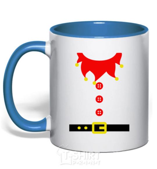 Mug with a colored handle Костюм "Эльф" royal-blue фото