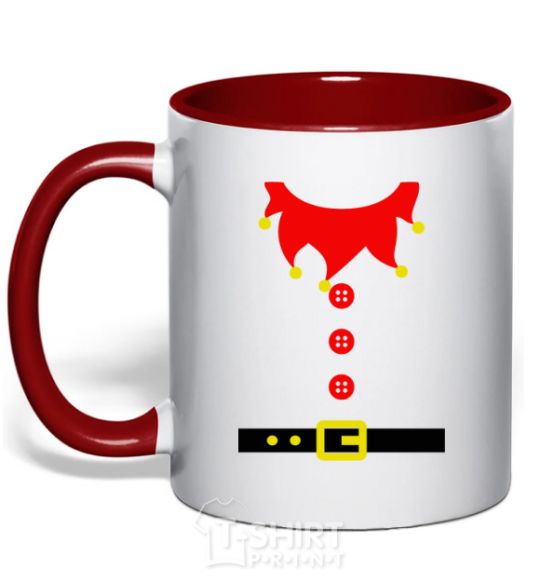 Mug with a colored handle Костюм "Эльф" red фото