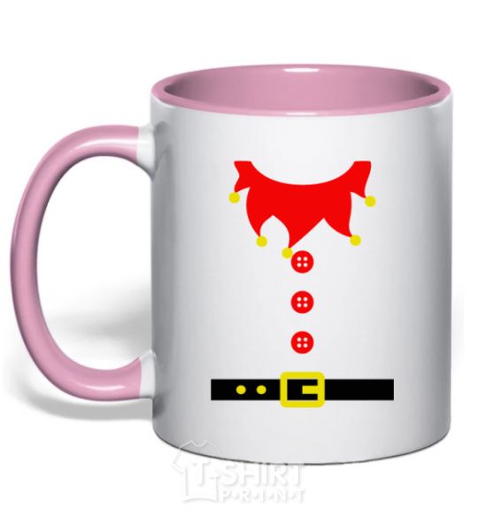 Mug with a colored handle Костюм "Эльф" light-pink фото