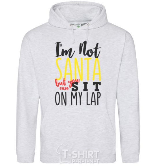 Men`s hoodie I'm not Santa sport-grey фото