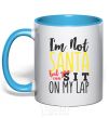 Mug with a colored handle I'm not Santa sky-blue фото