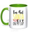 Mug with a colored handle I'm not Santa kelly-green фото
