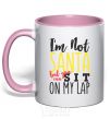 Mug with a colored handle I'm not Santa light-pink фото