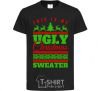 Kids T-shirt Ugly Christmas sweater black фото