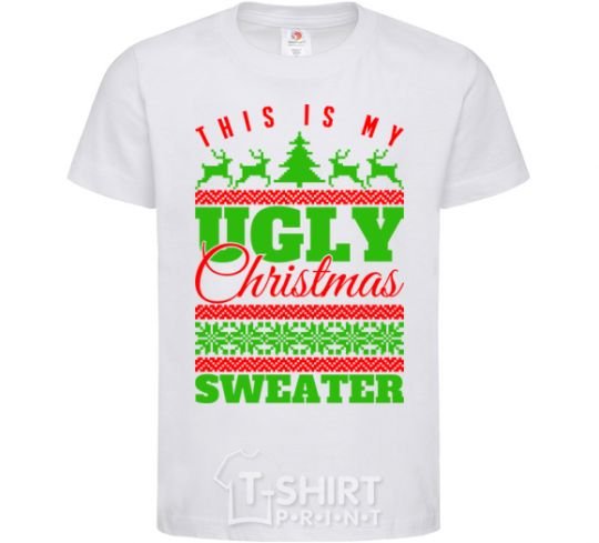 Kids T-shirt Ugly Christmas sweater White фото