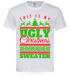 Мужская футболка Ugly Christmas sweater Белый фото