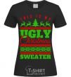 Women's T-shirt Ugly Christmas sweater black фото