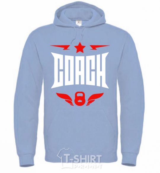 Men`s hoodie Coach sky-blue фото