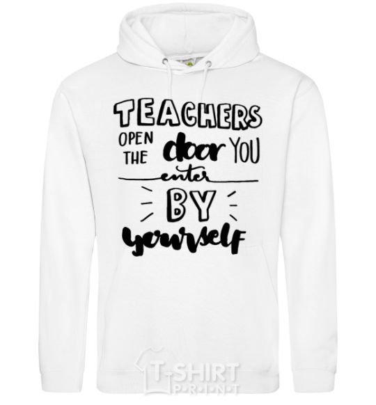 Men`s hoodie Teachers open door White фото