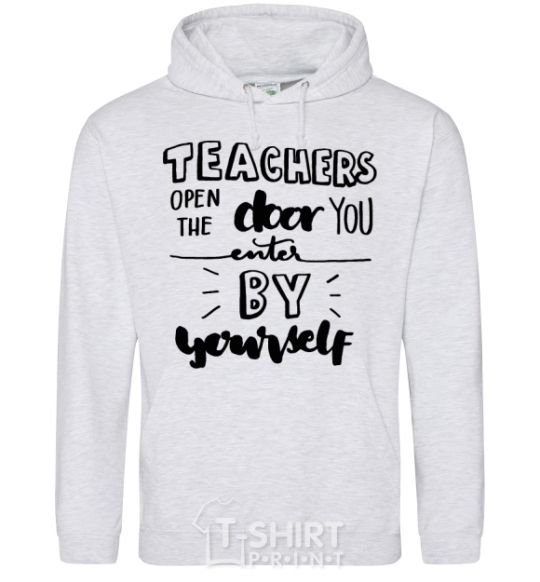 Men`s hoodie Teachers open door sport-grey фото