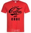 Мужская футболка I turn coffee into code Красный фото