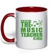 Mug with a colored handle Music teacher is here red фото