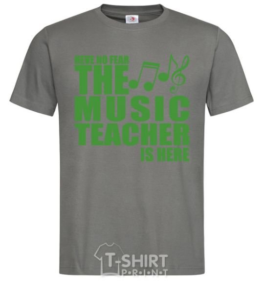 Men's T-Shirt Music teacher is here dark-grey фото