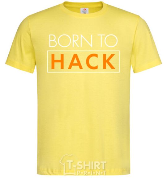 Мужская футболка Born to hack Лимонный фото
