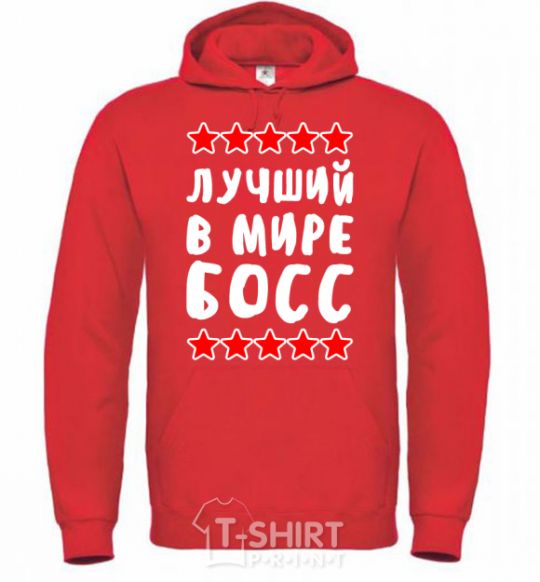Men`s hoodie Best boss in the world bright-red фото