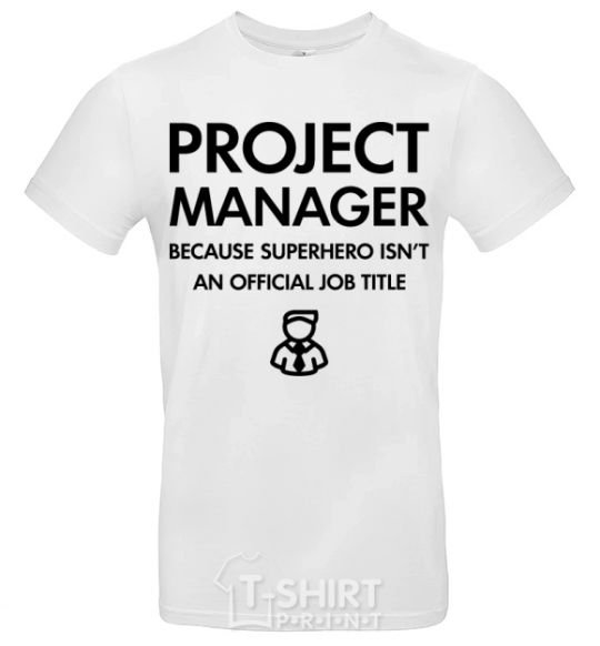 Мужская футболка Project manager Белый фото