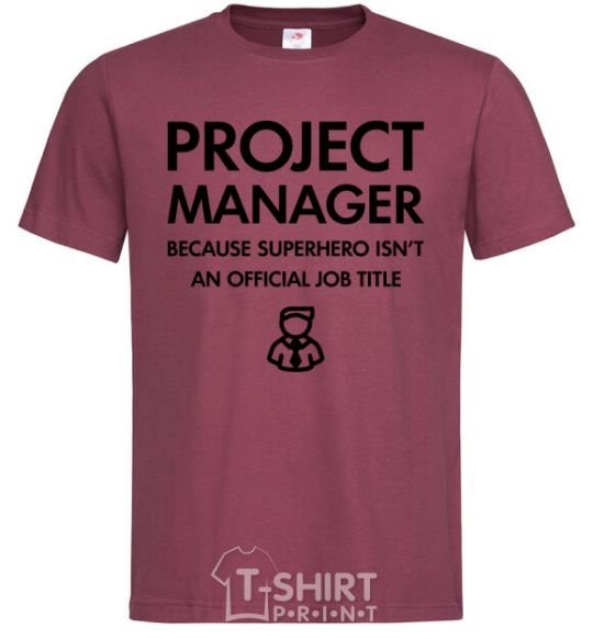 Men's T-Shirt Project manager burgundy фото