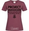 Women's T-shirt Project manager burgundy фото