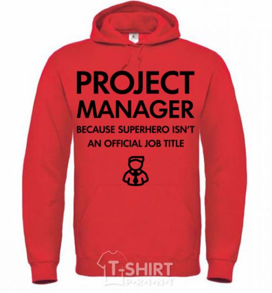 Men`s hoodie Project manager bright-red фото