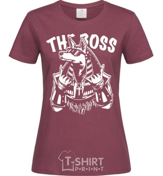 Women's T-shirt The boss Egypt style burgundy фото