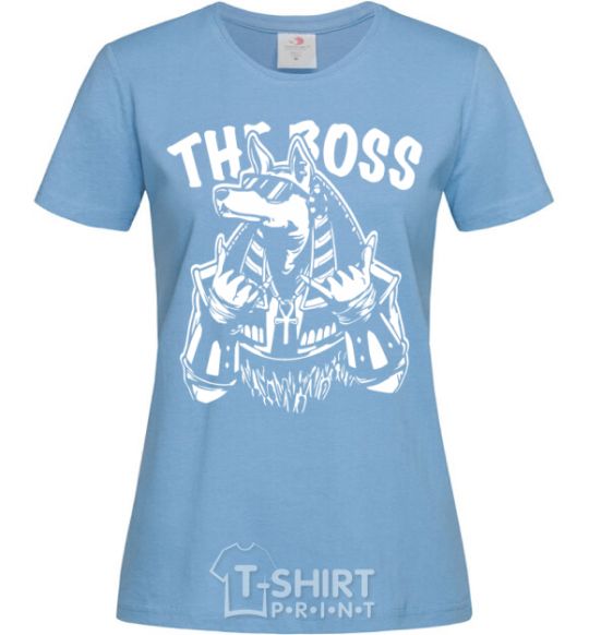 Women's T-shirt The boss Egypt style sky-blue фото