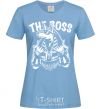 Women's T-shirt The boss Egypt style sky-blue фото