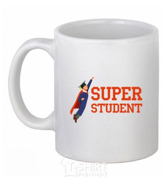 Ceramic mug Super student White фото