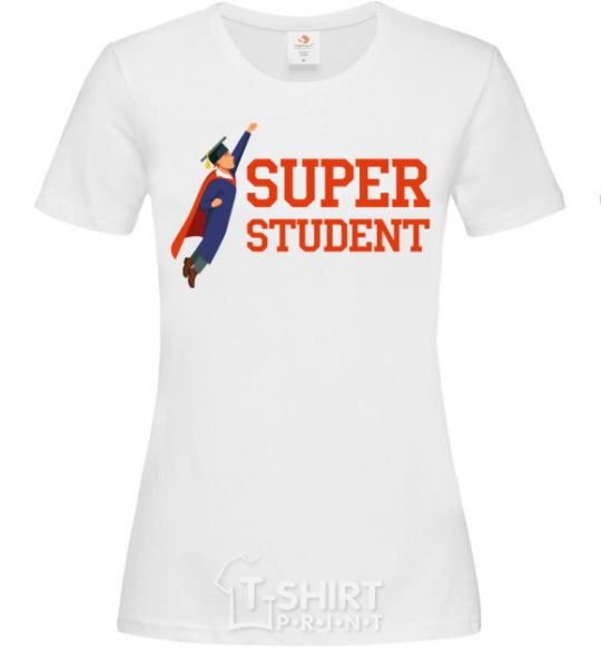 Женская футболка Super student Белый фото