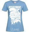 Women's T-shirt Best student monkey sky-blue фото