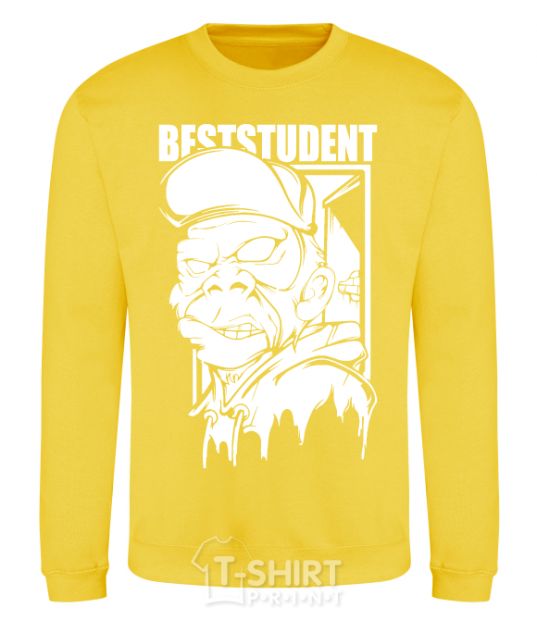 Sweatshirt Best student monkey yellow фото