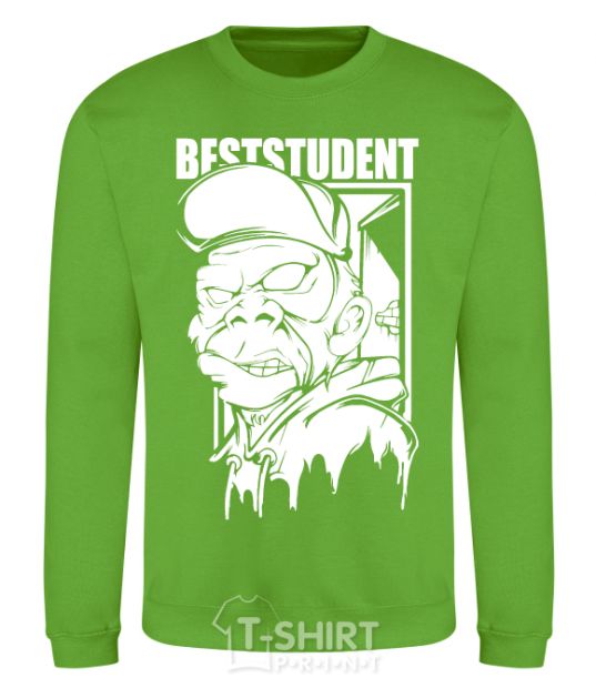 Sweatshirt Best student monkey orchid-green фото