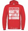 Men`s hoodie Engineers make the world go round bright-red фото