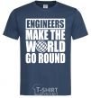 Мужская футболка Engineers make the world go round Темно-синий фото
