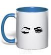 Mug with a colored handle Wink royal-blue фото