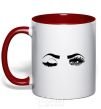 Mug with a colored handle Wink red фото