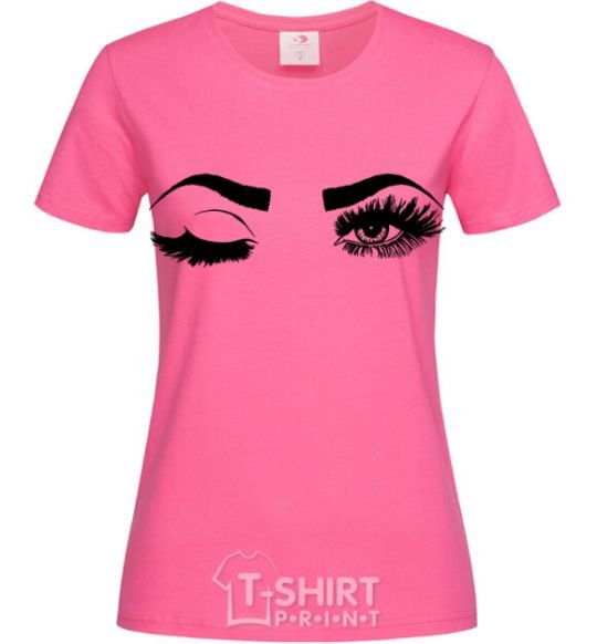 Женская футболка Подмигивает Ярко-розовый фото