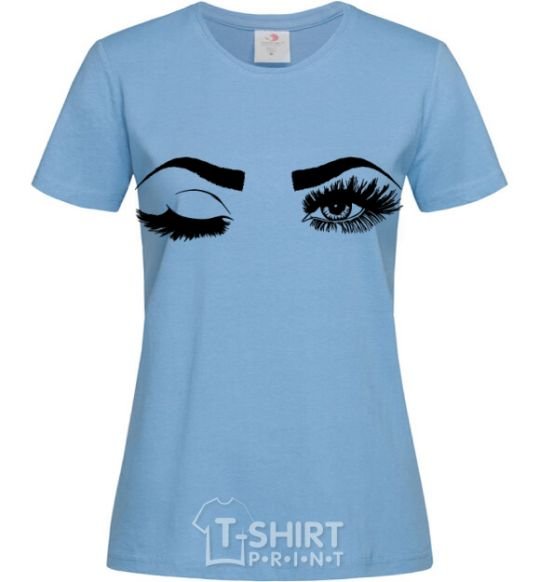 Women's T-shirt Wink sky-blue фото