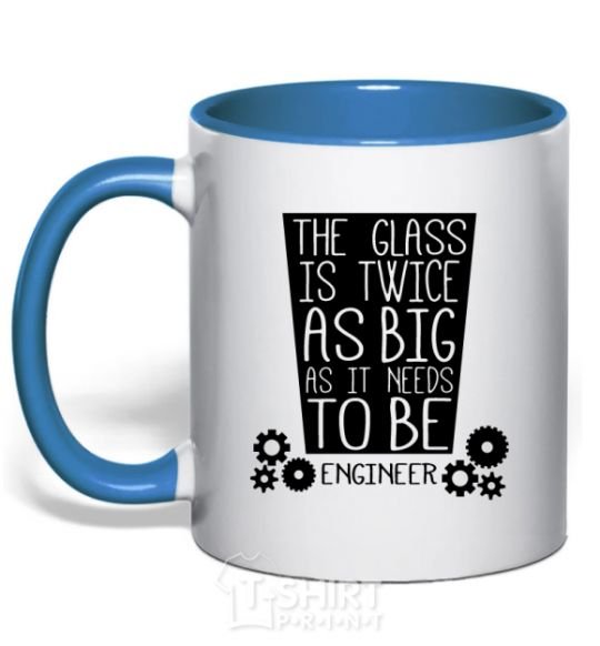 Mug with a colored handle The glass is twice as big as it needs to be royal-blue фото