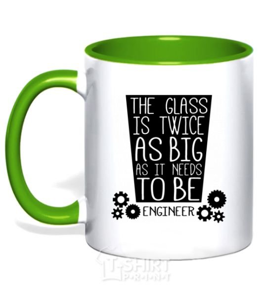 Mug with a colored handle The glass is twice as big as it needs to be kelly-green фото