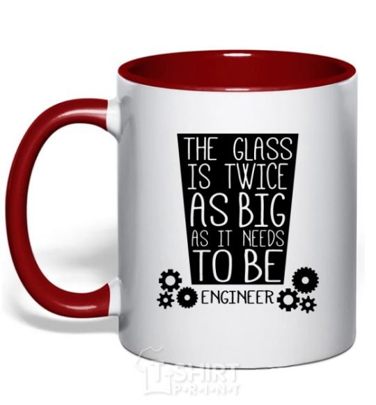 Mug with a colored handle The glass is twice as big as it needs to be red фото